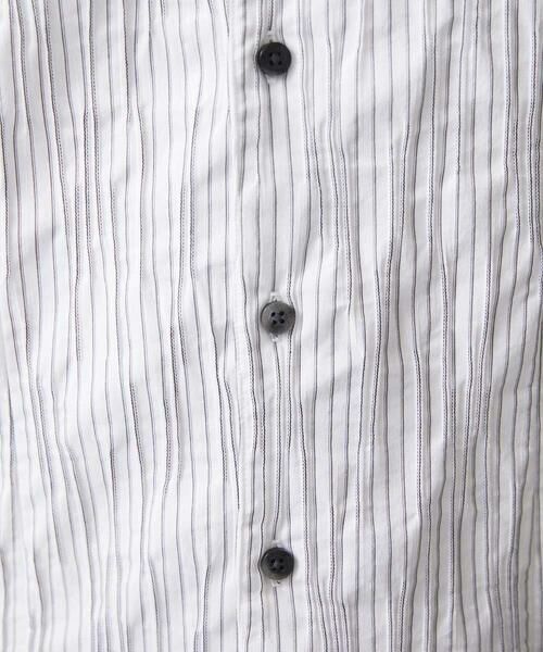 MICHEL KLEIN HOMME / ミッシェルクランオム シャツ・ブラウス | ストライプタックスタンドカラー長袖シャツ | 詳細14