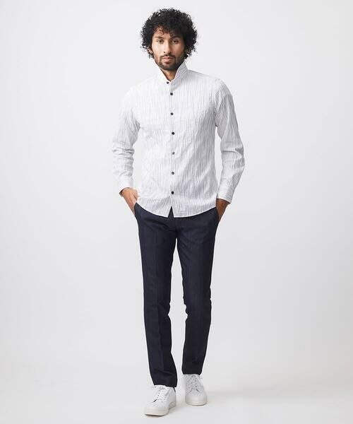 MICHEL KLEIN HOMME / ミッシェルクランオム シャツ・ブラウス | ストライプタックスタンドカラー長袖シャツ | 詳細6