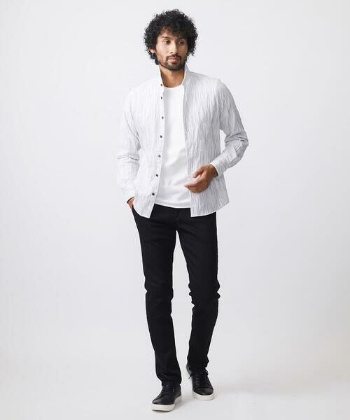 MICHEL KLEIN HOMME / ミッシェルクランオム シャツ・ブラウス | ストライプタックスタンドカラー長袖シャツ | 詳細8