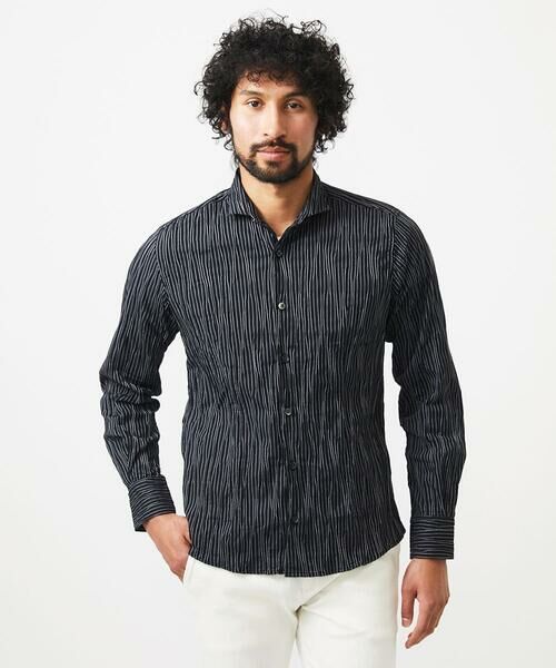 MICHEL KLEIN HOMME / ミッシェルクランオム シャツ・ブラウス | ストライプタックスタンドカラー長袖シャツ | 詳細17