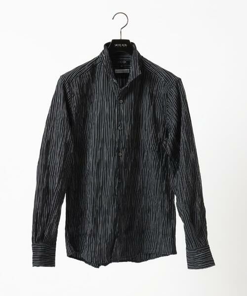 MICHEL KLEIN HOMME / ミッシェルクランオム シャツ・ブラウス | ストライプタックスタンドカラー長袖シャツ | 詳細18