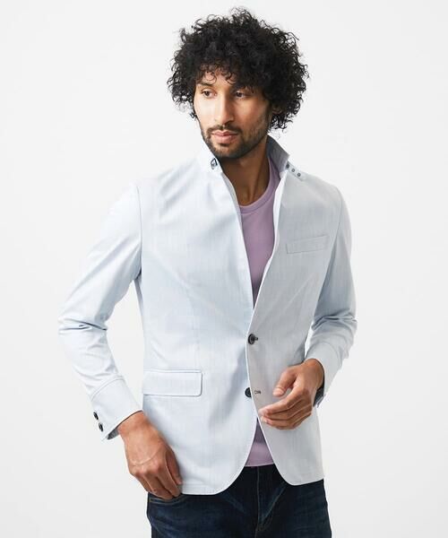 MICHEL KLEIN HOMME / ミッシェルクランオム テーラードジャケット | デニム調コンバーチブルジャケット | 詳細2