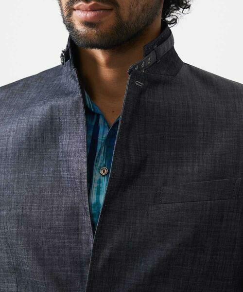 MICHEL KLEIN HOMME / ミッシェルクランオム テーラードジャケット | デニム調コンバーチブルジャケット | 詳細12