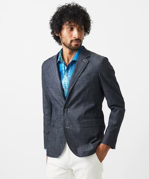 MICHEL KLEIN HOMME / ミッシェルクランオム テーラードジャケット | デニム調コンバーチブルジャケット | 詳細9