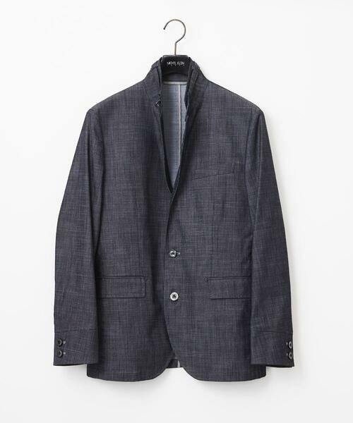 MICHEL KLEIN HOMME/ミッシェルクランオム デニム調コンバーチブルジャケット ネイビー M MICHEL KLEIN HOMME/ミッシェルクランオム デニム調コンバーチブルジャケット ネイビー M
