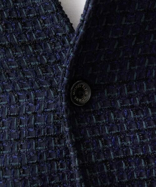 MICHEL KLEIN HOMME / ミッシェルクランオム テーラードジャケット | 編みチェック柄コンバーチブルジャケット | 詳細11