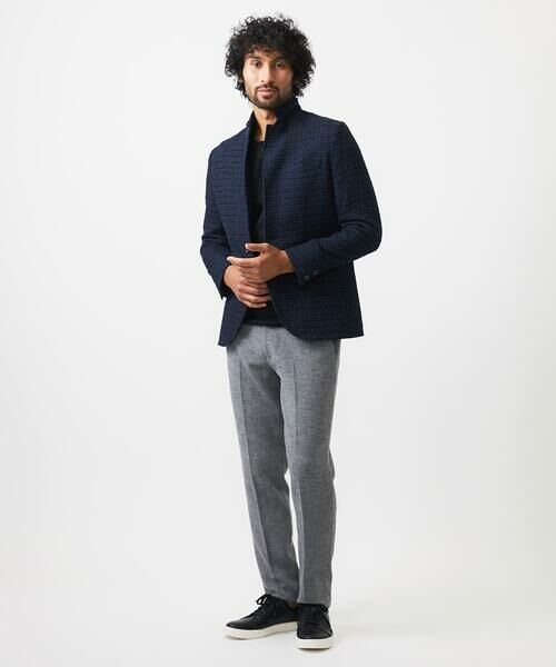 MICHEL KLEIN HOMME / ミッシェルクランオム テーラードジャケット | 編みチェック柄コンバーチブルジャケット | 詳細2
