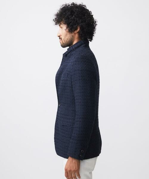 MICHEL KLEIN HOMME / ミッシェルクランオム テーラードジャケット | 編みチェック柄コンバーチブルジャケット | 詳細4
