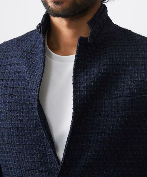 MICHEL KLEIN HOMME / ミッシェルクランオム テーラードジャケット | 編みチェック柄コンバーチブルジャケット | 詳細6