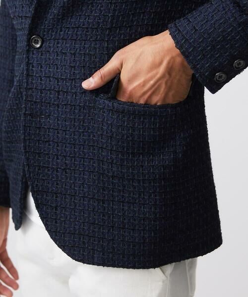 MICHEL KLEIN HOMME / ミッシェルクランオム テーラードジャケット | 編みチェック柄コンバーチブルジャケット | 詳細9