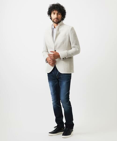 MICHEL KLEIN HOMME / ミッシェルクランオム テーラードジャケット | 編みチェック柄コンバーチブルジャケット | 詳細14