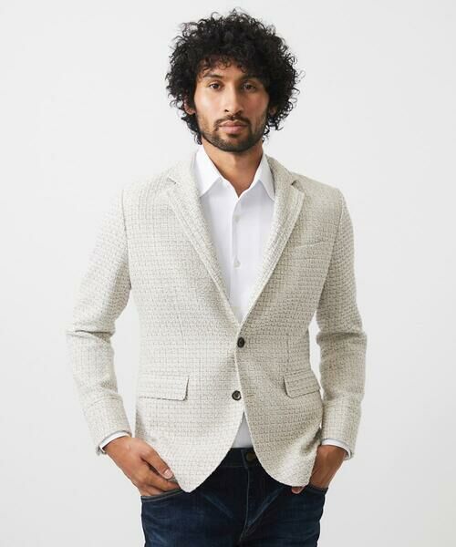 MICHEL KLEIN HOMME / ミッシェルクランオム テーラードジャケット | 編みチェック柄コンバーチブルジャケット | 詳細15