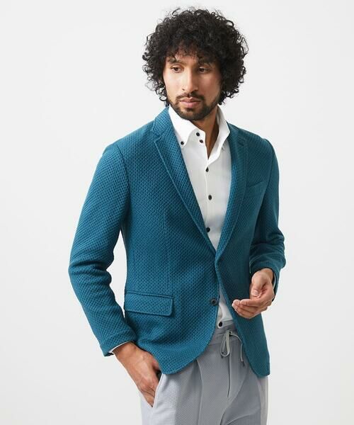 MICHEL KLEIN HOMME / ミッシェルクランオム テーラードジャケット | ニット編みテーラードジャケット | 詳細1