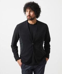 MICHEL KLEIN HOMME / ミッシェルクランオム ノーカラージャケット | 【セットアップ】ダブルフェイスノーカラージャケット