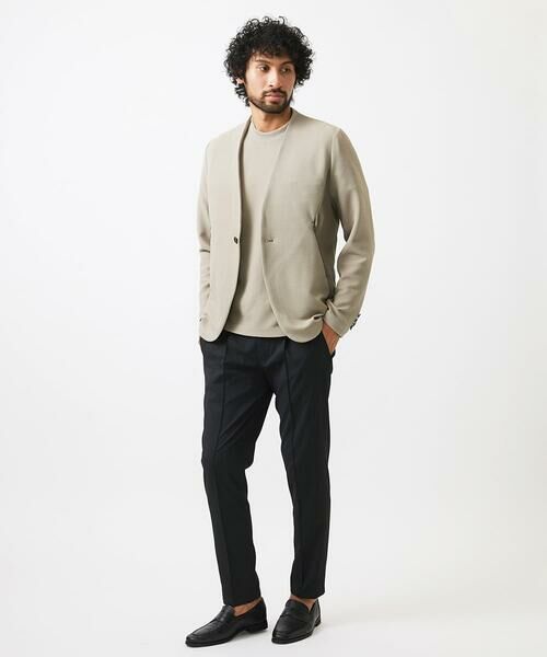 MICHEL KLEIN HOMME / ミッシェルクランオム ノーカラージャケット | 【セットアップ】ダブルフェイスノーカラージャケット | 詳細2