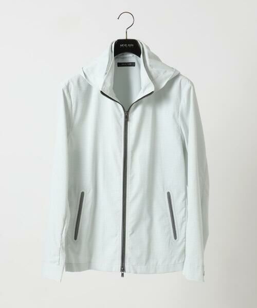 MICHEL KLEIN HOMME/ミッシェルクランオム フード付きブルゾン ライトグレー LL MICHEL KLEIN HOMME/ミッシェルクランオム フード付きブルゾン ライトグレー LL