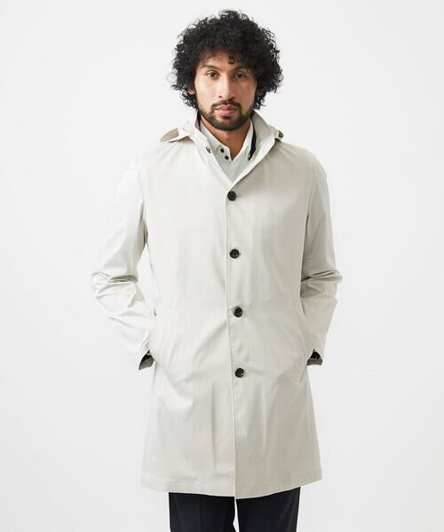 MICHEL KLEIN HOMME / ミッシェルクランオム ステンカラーコート | フード付きスタントカラーコート | 詳細3