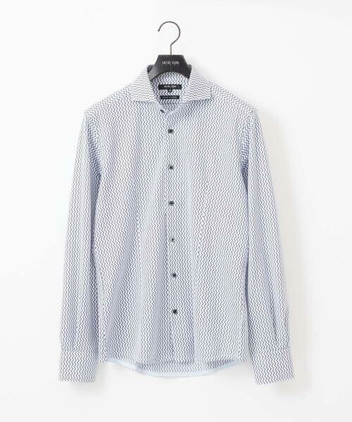 MICHEL KLEIN HOMME/ミッシェルクランオム 《日本製》ストレッチラッセル長袖シャツ ライトブルー S MICHEL KLEIN HOMME/ミッシェルクランオム 《日本製》ストレッチラッセル長袖シャツ ライトブルー S
