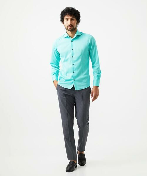 MICHEL KLEIN HOMME / ミッシェルクランオム シャツ・ブラウス | 《日本製》ジャガード柄長袖シャツ | 詳細1