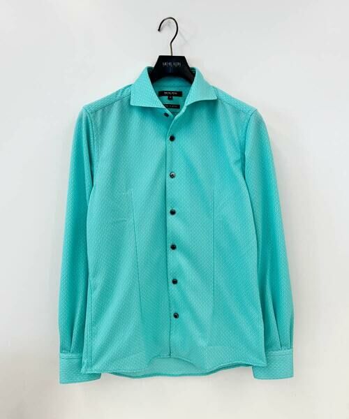 MICHEL KLEIN HOMME/ミッシェルクランオム 《日本製》ジャガード柄長袖シャツ カーキ 44 MICHEL KLEIN HOMME/ミッシェルクランオム 《日本製》ジャガード柄長袖シャツ カーキ 44