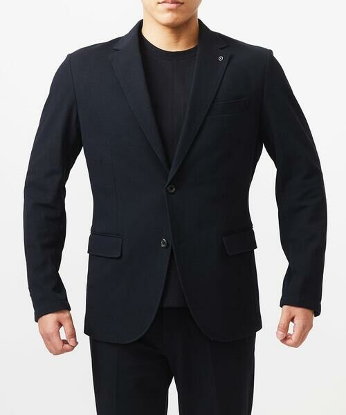 MICHEL KLEIN HOMME/ミッシェルクランオム 【BODY MAKE】ジャージテーラードジャケット セットアップ ブラック LL MICHEL KLEIN HOMME/ミッシェルクランオム 【BODY MAKE】ジャージテーラードジャケット セットアップ ブラック LL