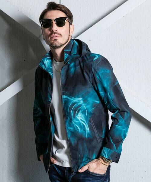 MICHEL KLEIN HOMME / ミッシェルクランオム その他アウター | スモーク柄メッシュパーカーブルゾン | 詳細16