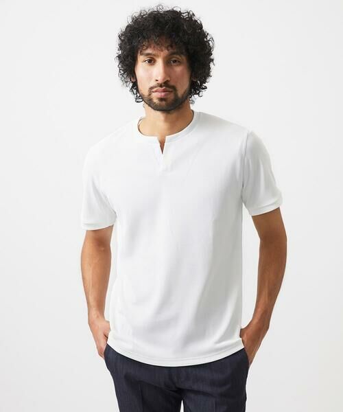 MICHEL KLEIN HOMME / ミッシェルクランオム カットソー | 《日本製》キーネック半袖カットソー | 詳細1