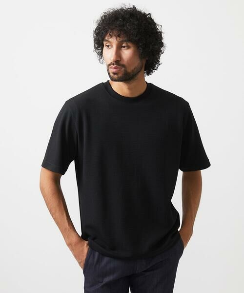 MICHEL KLEIN HOMME/ミッシェルクランオム ダブルフェイスクルーネック半袖カットソー セットアップ ブラック 51 MICHEL KLEIN HOMME/ミッシェルクランオム ダブルフェイスクルーネック半袖カットソー セットアップ ブラック 51