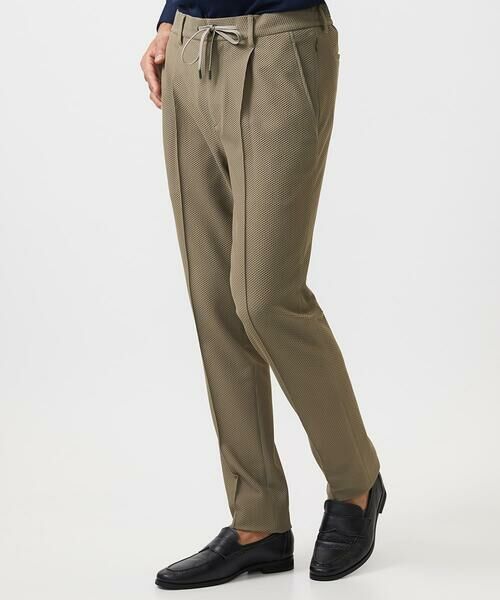 MICHEL KLEIN HOMME/ミッシェルクランオム ワンタックイージースラックスパンツ セットアップ ベージュ LL MICHEL KLEIN HOMME/ミッシェルクランオム ワンタックイージースラックスパンツ セットアップ ベージュ LL