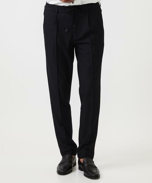 MICHEL KLEIN HOMME / ミッシェルクランオム チノ・ワークパンツ | 【セットアップ】ワンタックイージースラックスパンツ(ブラック)