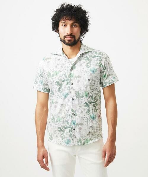 MICHEL KLEIN HOMME / ミッシェルクランオム シャツ・ブラウス | 《日本製》フラワー柄半袖シャツ | 詳細6