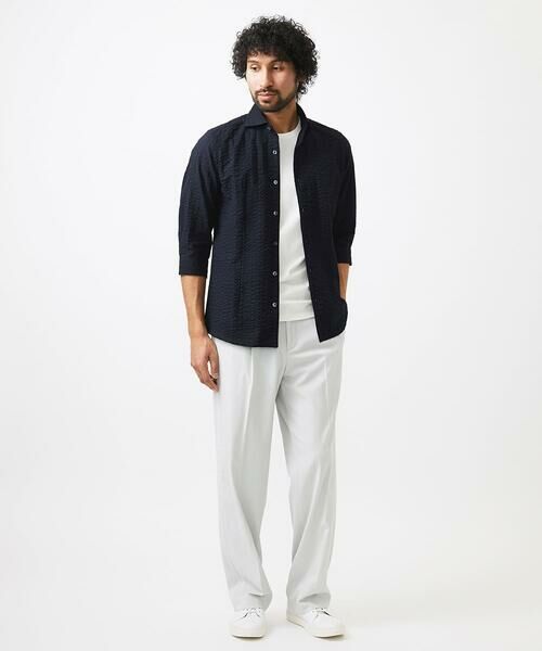 MICHEL KLEIN HOMME / ミッシェルクランオム シャツ・ブラウス | リップルストライプ七分袖シャツ | 詳細2