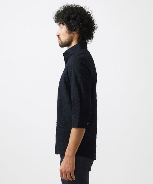 MICHEL KLEIN HOMME / ミッシェルクランオム シャツ・ブラウス | リップルストライプ七分袖シャツ | 詳細4