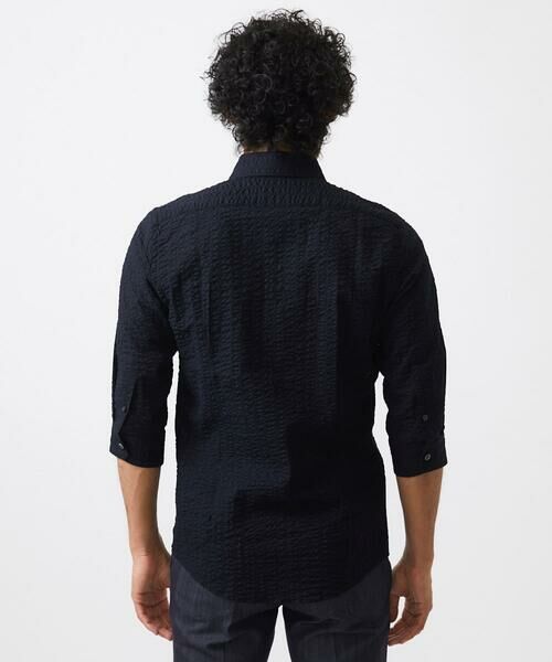 MICHEL KLEIN HOMME / ミッシェルクランオム シャツ・ブラウス | リップルストライプ七分袖シャツ | 詳細5