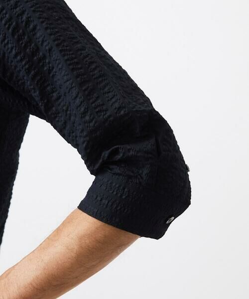 MICHEL KLEIN HOMME / ミッシェルクランオム シャツ・ブラウス | リップルストライプ七分袖シャツ | 詳細8