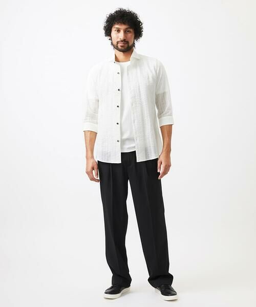 MICHEL KLEIN HOMME / ミッシェルクランオム シャツ・ブラウス | リップルストライプ七分袖シャツ | 詳細16