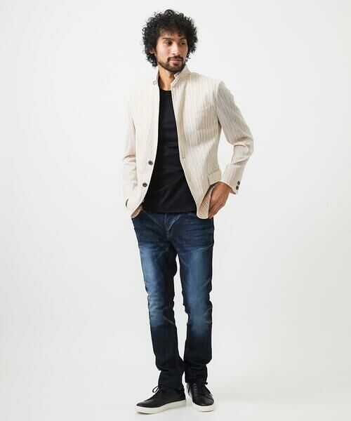 MICHEL KLEIN HOMME / ミッシェルクランオム テーラードジャケット | ストライプ柄コンバーチブルジャケット | 詳細2