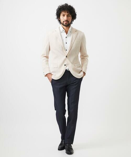 MICHEL KLEIN HOMME / ミッシェルクランオム テーラードジャケット | ストライプ柄コンバーチブルジャケット | 詳細4