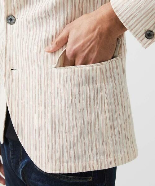 MICHEL KLEIN HOMME / ミッシェルクランオム テーラードジャケット | ストライプ柄コンバーチブルジャケット | 詳細9