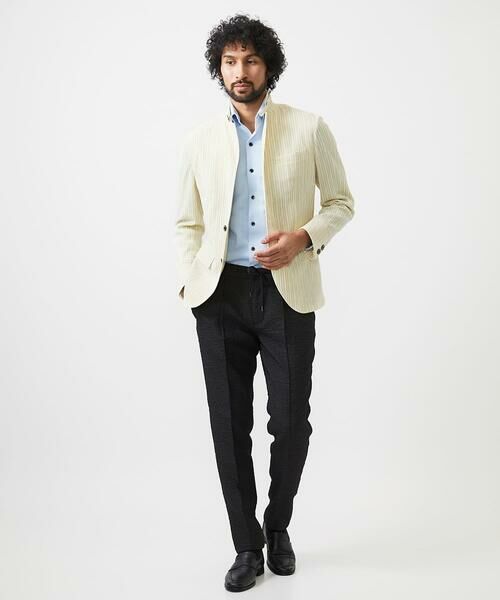 MICHEL KLEIN HOMME / ミッシェルクランオム テーラードジャケット | ストライプ柄コンバーチブルジャケット | 詳細14