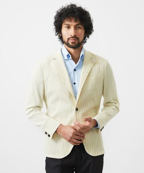 MICHEL KLEIN HOMME / ミッシェルクランオム テーラードジャケット | ストライプ柄コンバーチブルジャケット | 詳細15