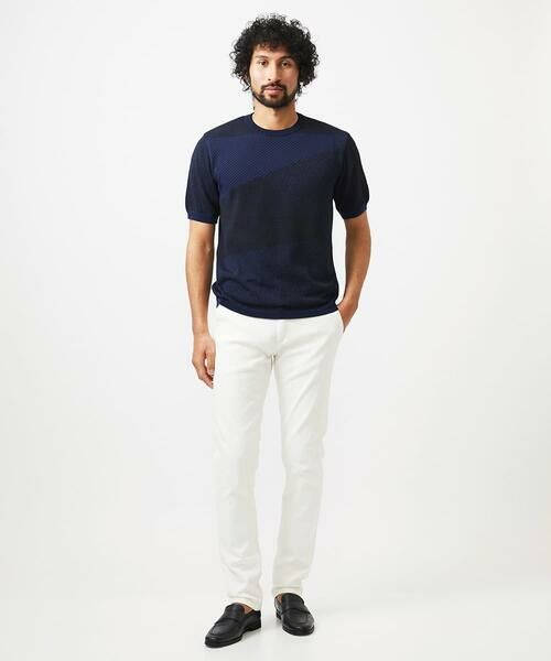 MICHEL KLEIN HOMME / ミッシェルクランオム ニット・セーター | ダイアゴナル柄クルーネック半袖ニット | 詳細2