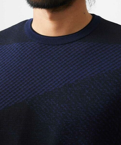 MICHEL KLEIN HOMME / ミッシェルクランオム ニット・セーター | ダイアゴナル柄クルーネック半袖ニット | 詳細5