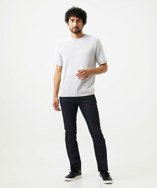 MICHEL KLEIN HOMME / ミッシェルクランオム ニット・セーター | ダイアゴナル柄クルーネック半袖ニット | 詳細9