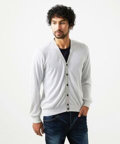 MICHEL KLEIN HOMME / ミッシェルクランオム カーディガン・ボレロ | ダイアゴナル柄ニットカーディガン