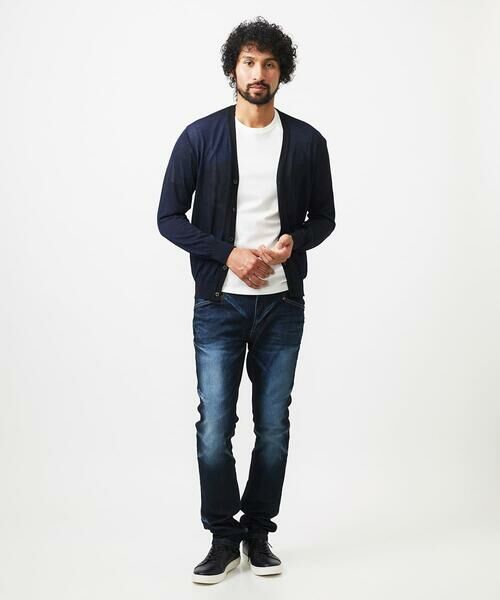 MICHEL KLEIN HOMME / ミッシェルクランオム カーディガン・ボレロ | ダイアゴナル柄ニットカーディガン | 詳細3