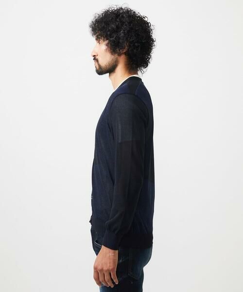 MICHEL KLEIN HOMME / ミッシェルクランオム カーディガン・ボレロ | ダイアゴナル柄ニットカーディガン | 詳細4