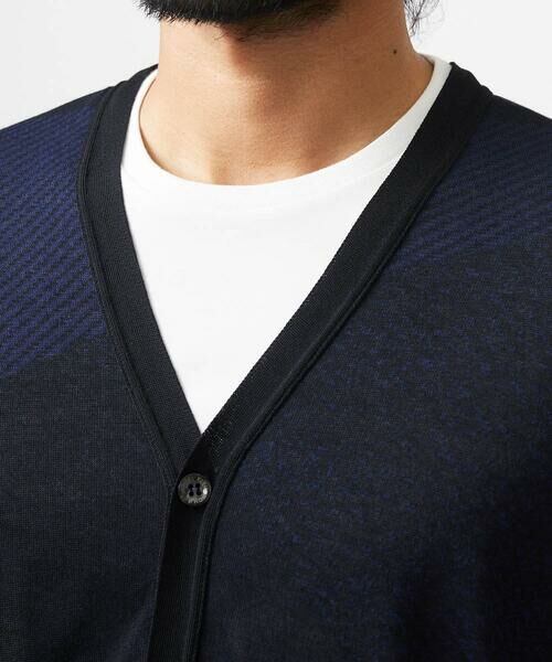 MICHEL KLEIN HOMME / ミッシェルクランオム カーディガン・ボレロ | ダイアゴナル柄ニットカーディガン | 詳細6