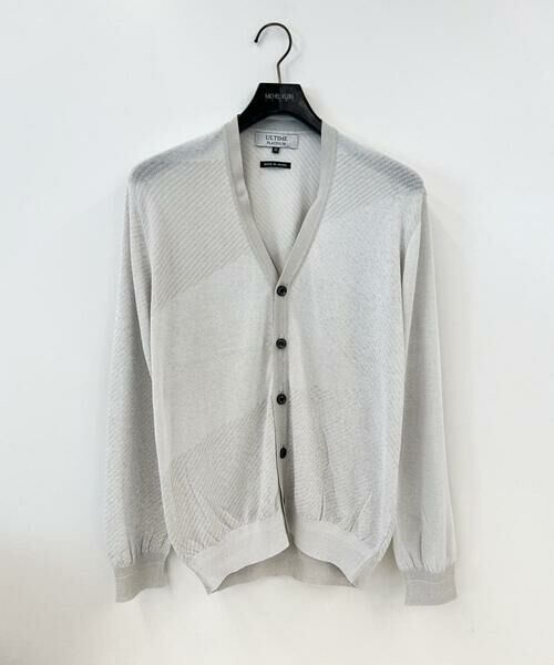 MICHEL KLEIN HOMME / ミッシェルクランオム カーディガン・ボレロ | ダイアゴナル柄ニットカーディガン | 詳細15