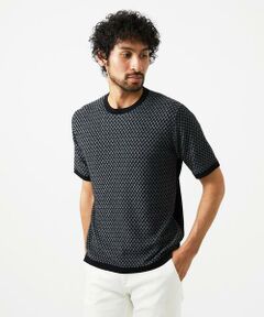 MICHEL KLEIN HOMME / ミッシェルクランオム ニット・セーター | モノグラム柄半袖ニット